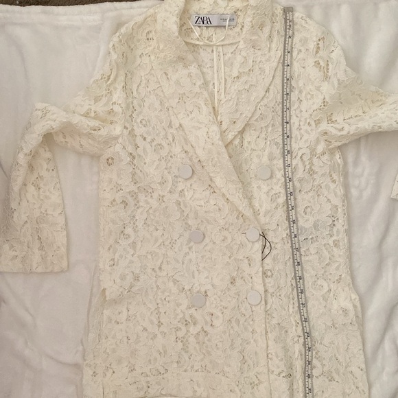 Zara Elegant White Lace Blazer - Picture 14 of 14
